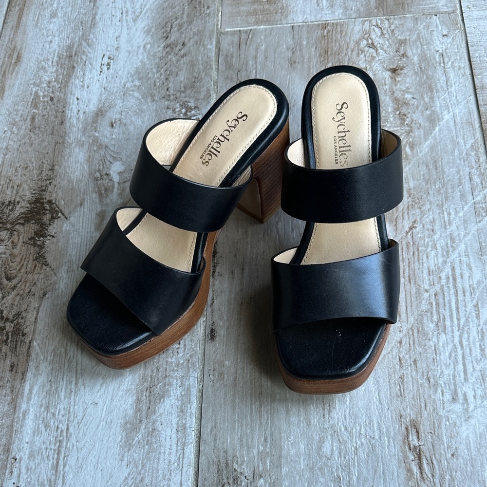 Seychelles Black Platform Sandals